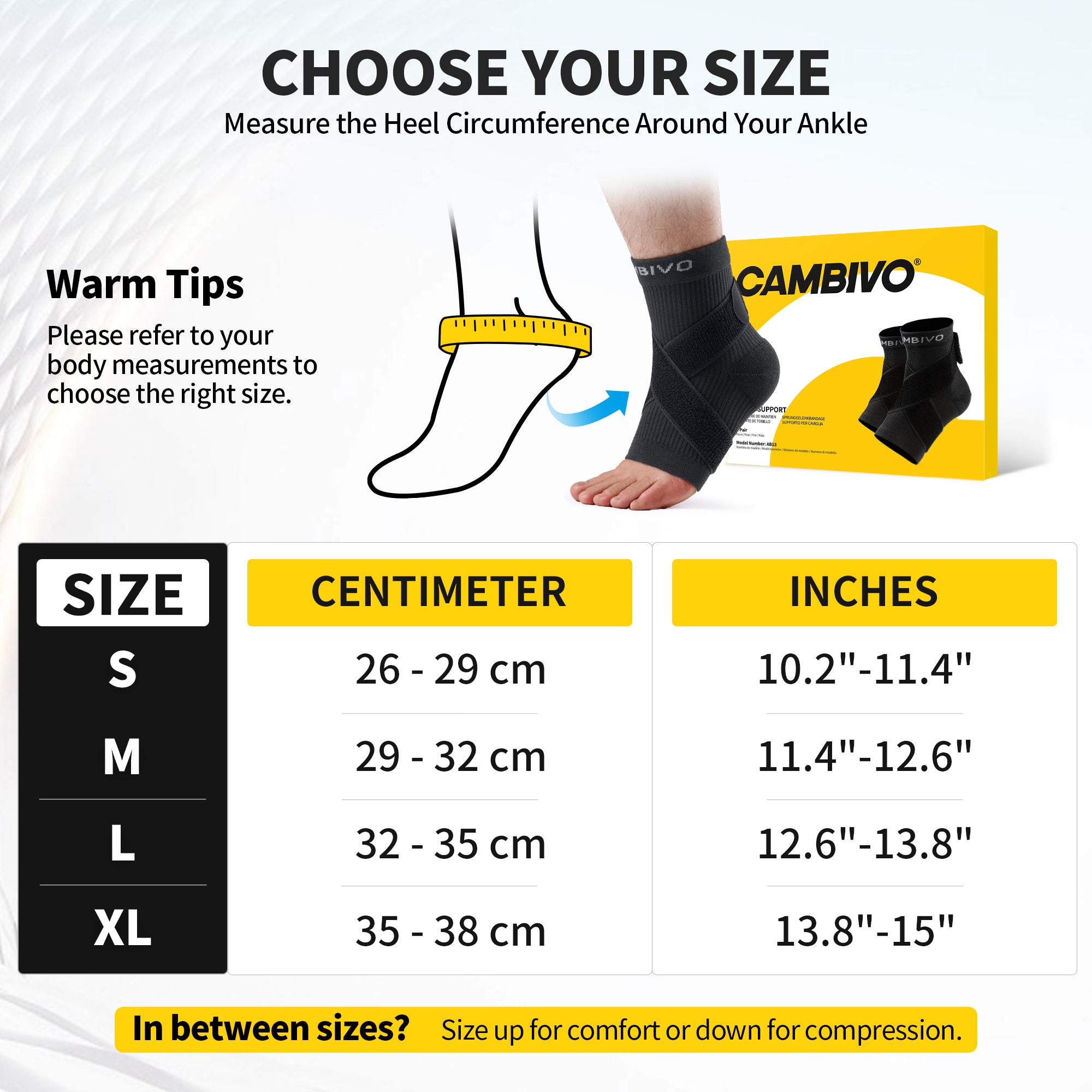 cambivo-ankle-support-chevilli-re-compression-15-20-mmhg-paire-noire image 7