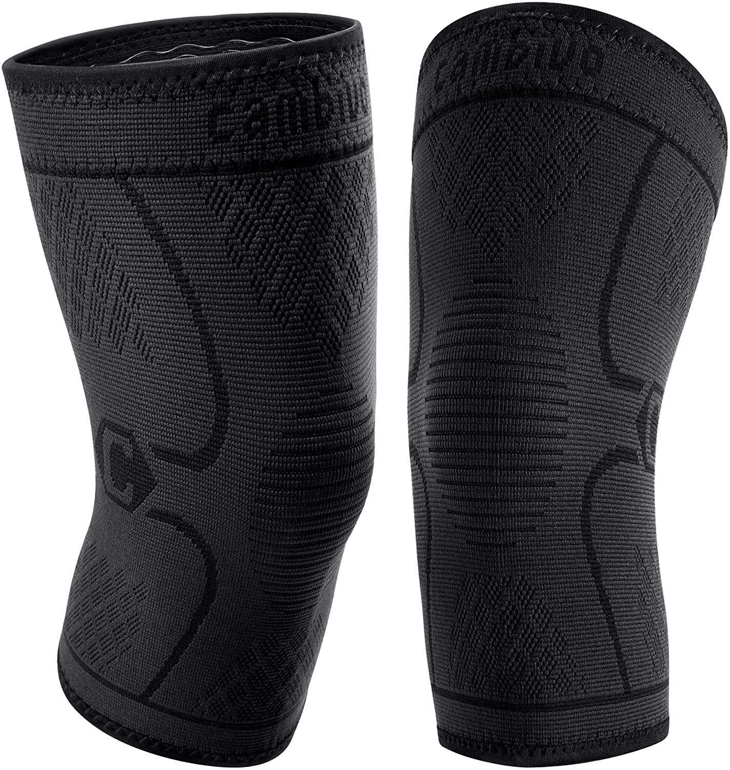 cambivo-knee-braces-manchon-genou-running-noir-lot-de-2-anti-glisse image 3