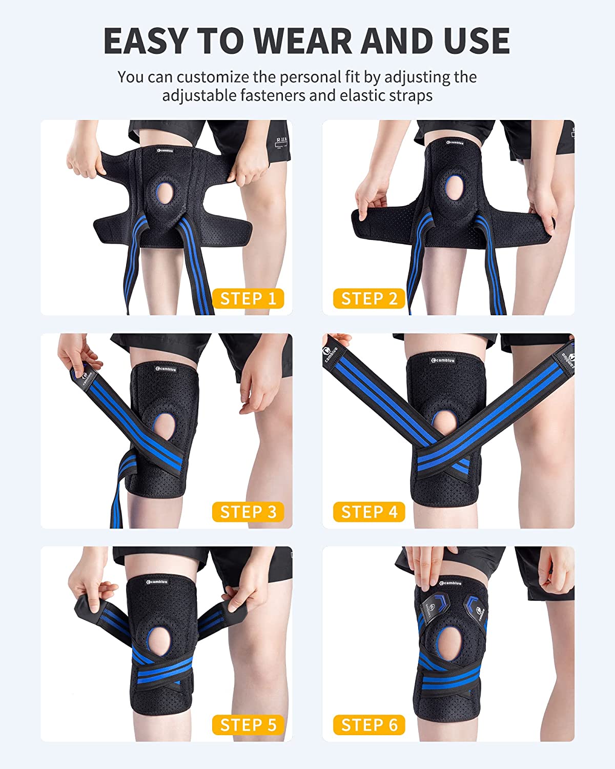 cambivo-knee-braces-genouill-re-rotule-ouverte-bleu-stabilisateurs image 7