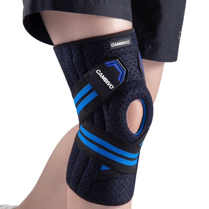 cambivo-knee-braces-genouill-re-r-glable-bleu-marine image 1