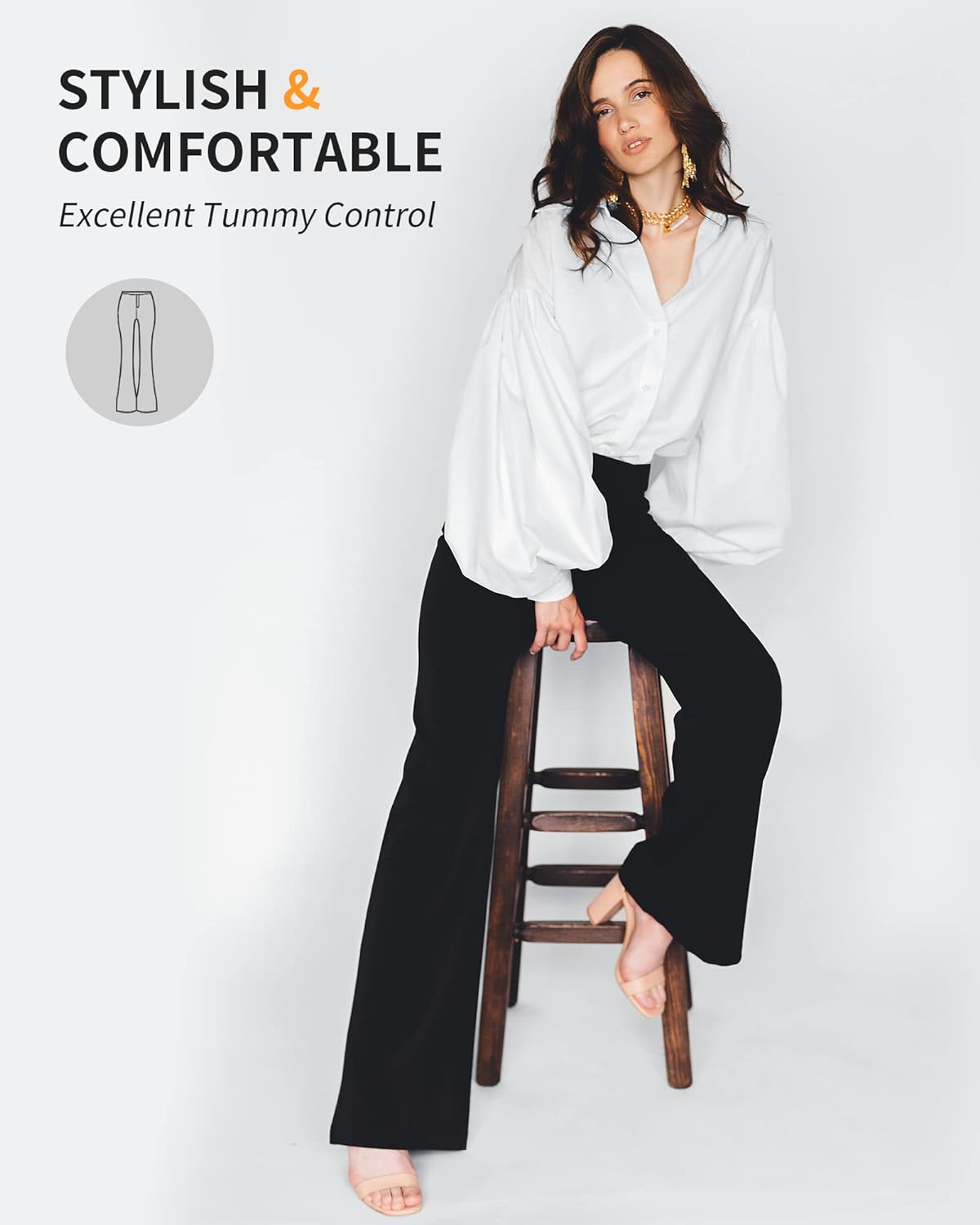 cambivo-yoga-clothing-pantalon-yoga-flare-noir-4-poches-femme image 5