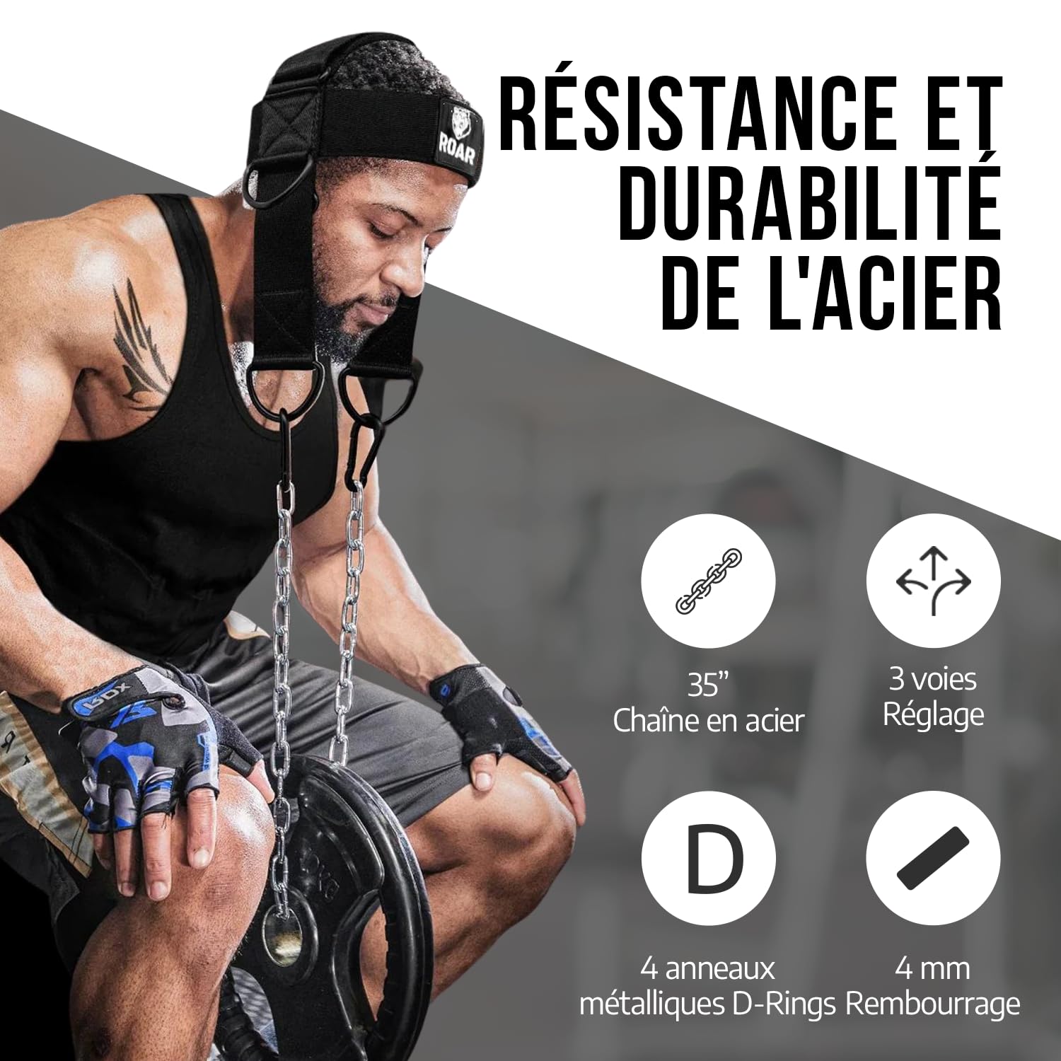 roar-harnais-cou-musculation-taille-m-sangle-paisse image 3
