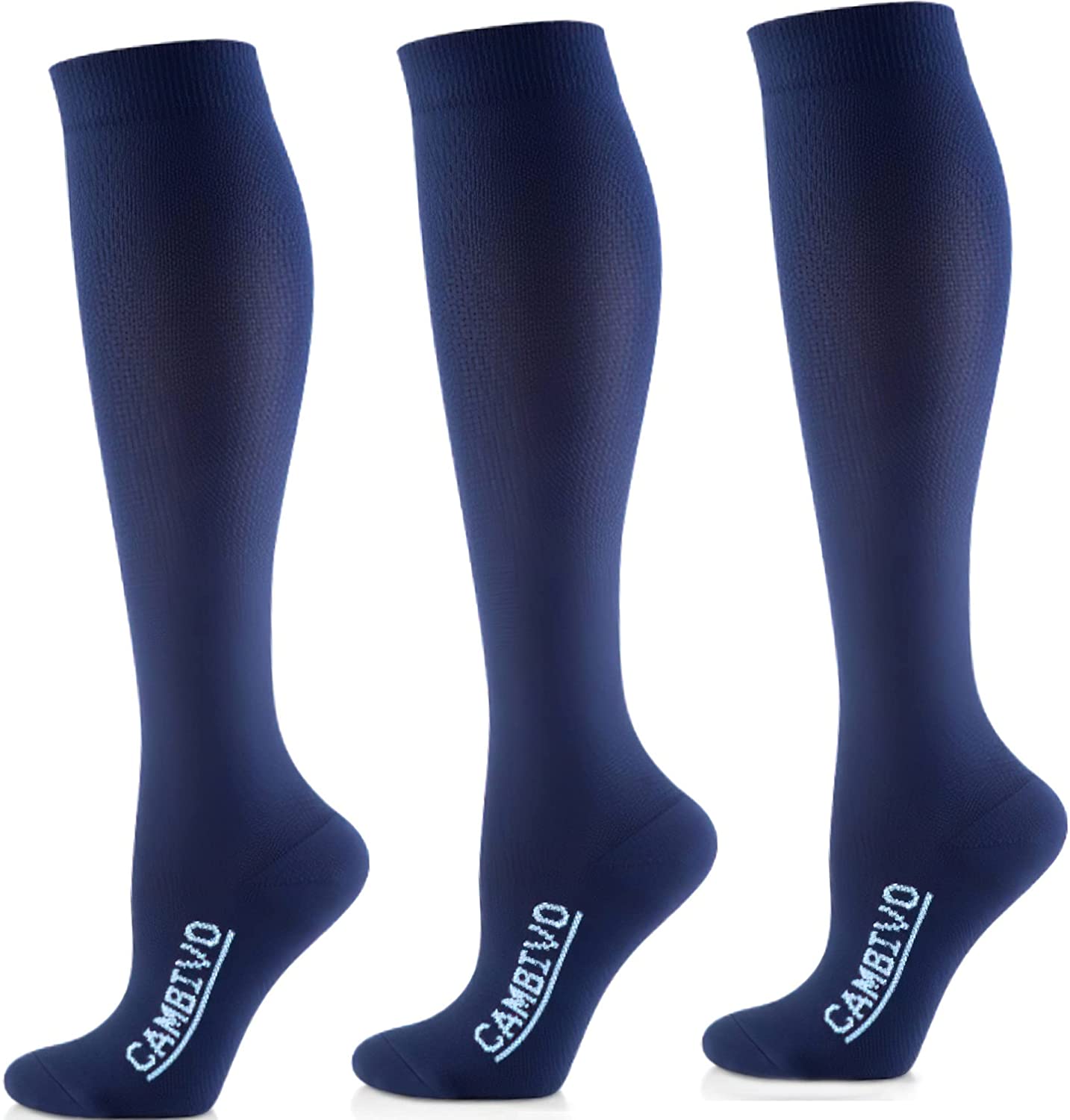 cambivo-compression-socks-chaussettes-contention-bleues-3-paires-20-30-mmhg image 1