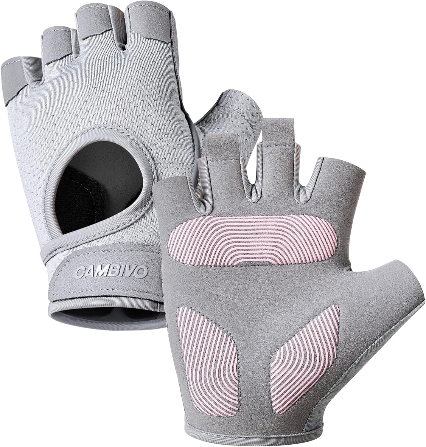 cambivo-wrist-brace-gants-de-musculation-rose-noir-taille-m-1-paire image 1