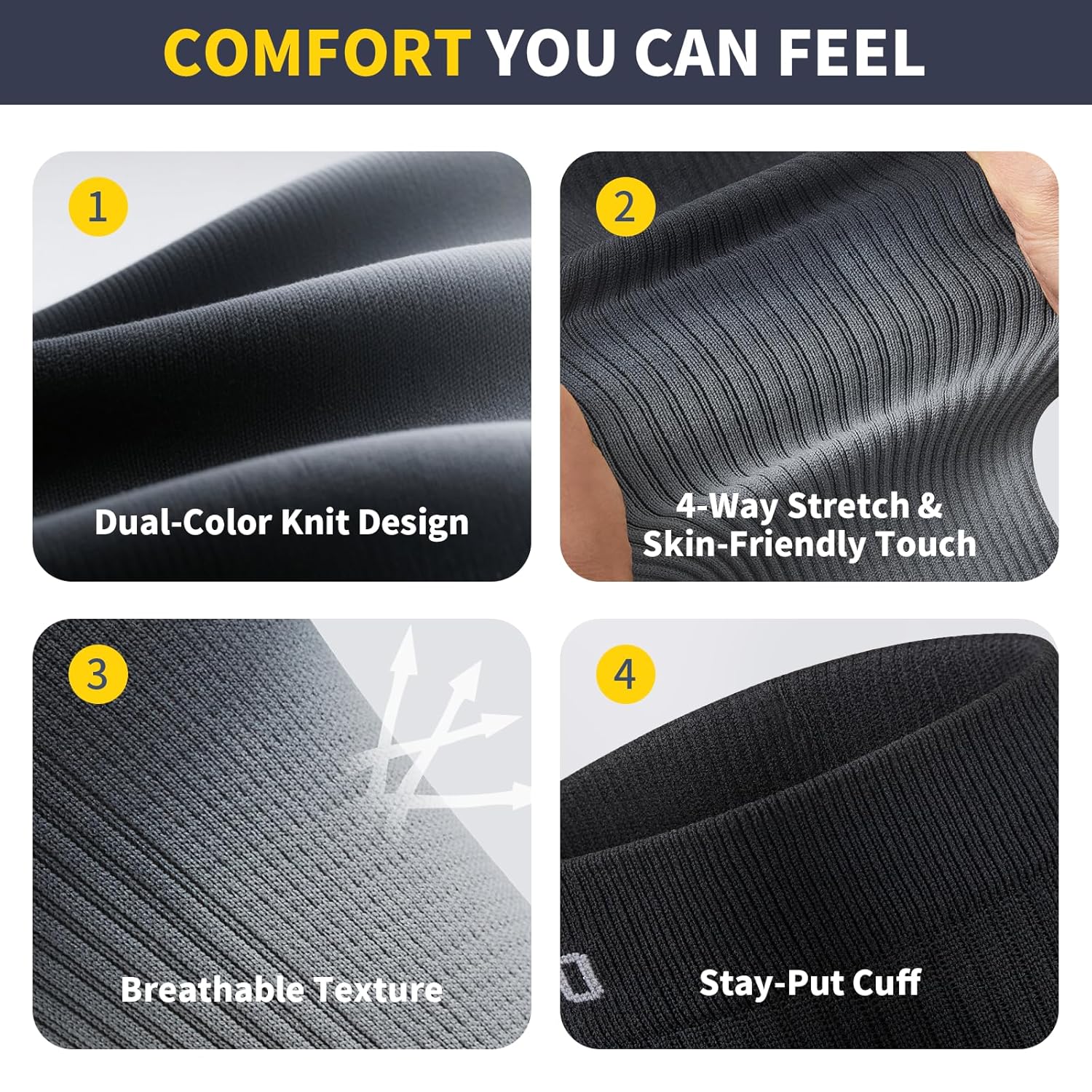 cambivo-calf-sleeves-manchons-mollet-compression-noir-gris-taille-l image 3