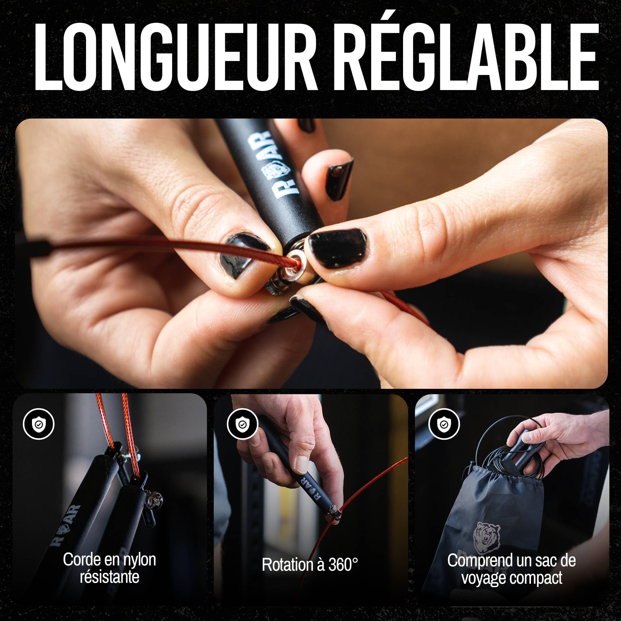roar-corde-sauter-crossfit-speed-rope-noir-rouge-r-glable image 3
