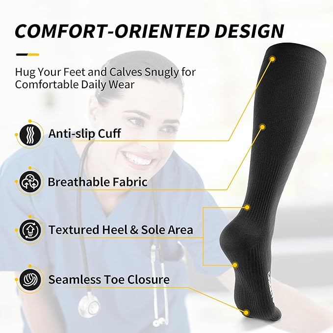 cambivo-compression-socks-chaussettes-de-contention-noires-3-paires-20-30-mmhg image 6