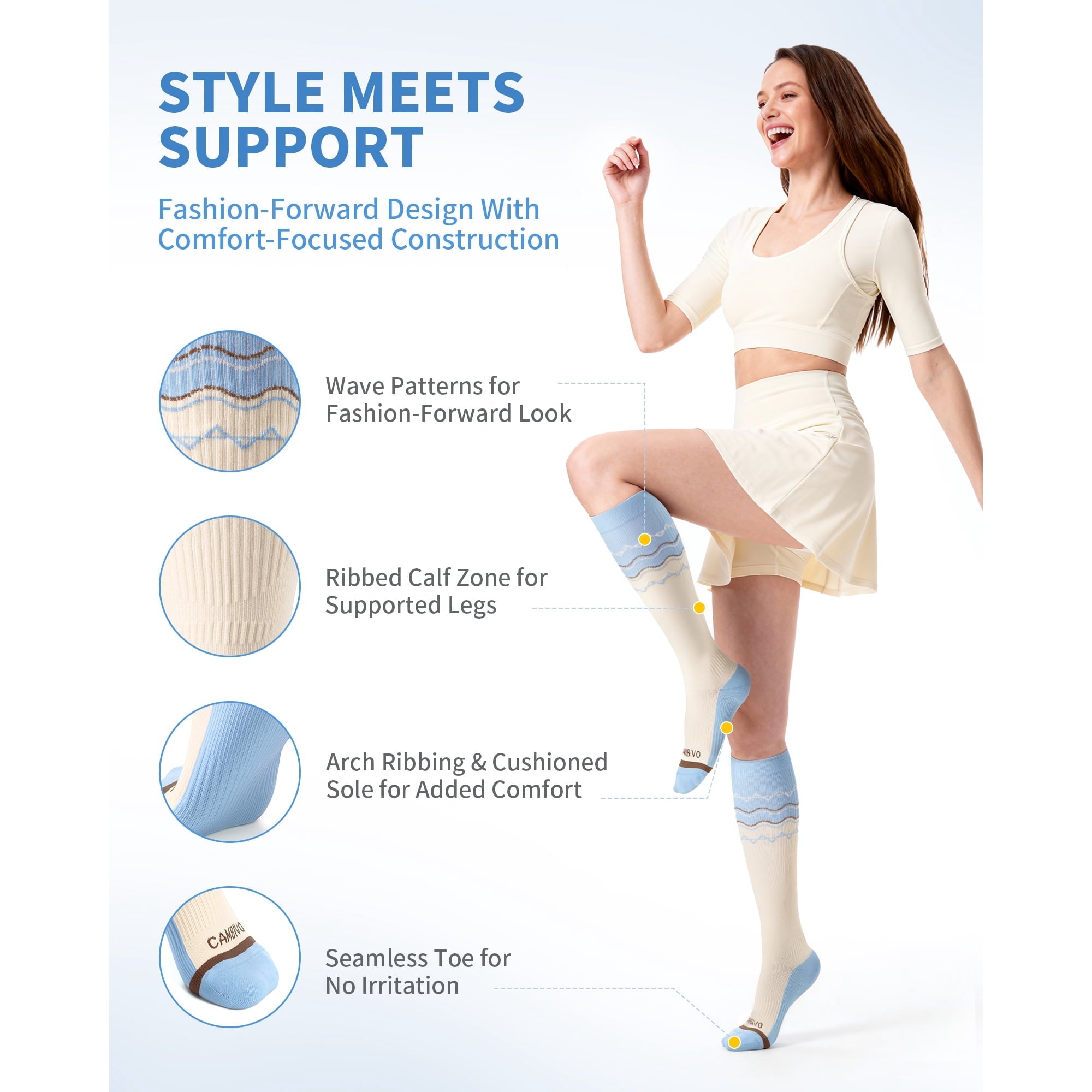 cambivo-compression-socks-chaussettes-contention-15-20-mmhg-bleue image 2