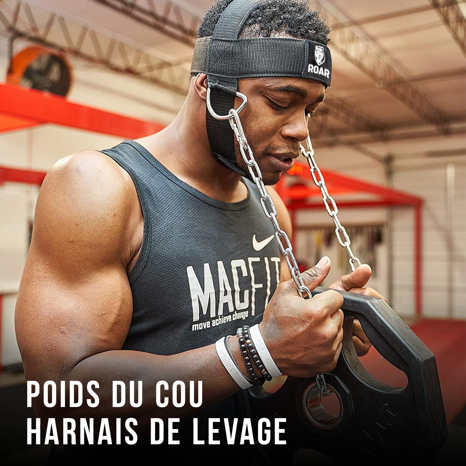 roar-harnais-cou-musculation-taille-m-sangle-paisse image 2
