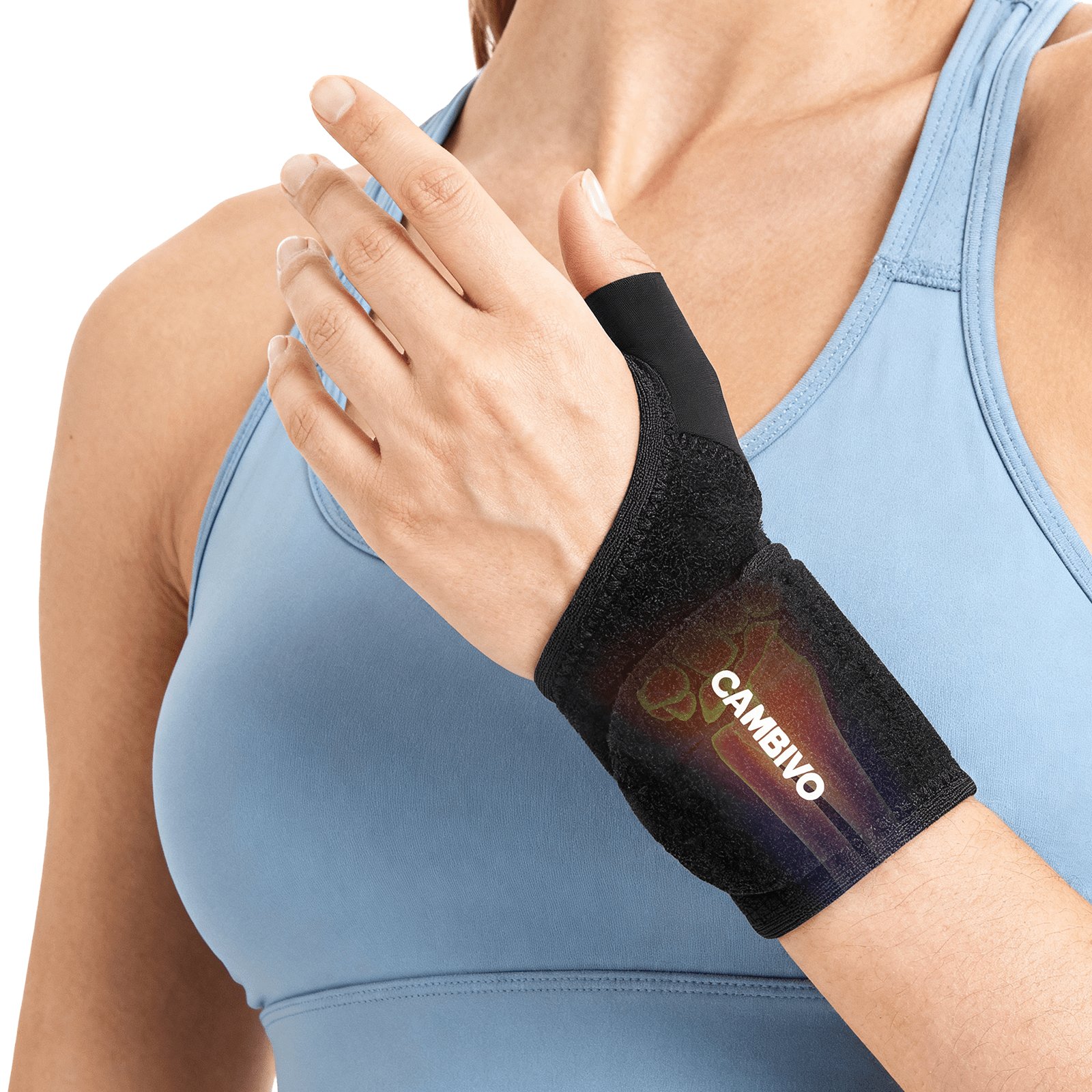 cambivo-wrist-brace-bande-poignet-compression-noir-paire-taille-unique image 2