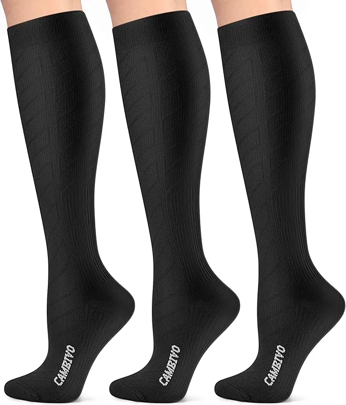 cambivo-compression-socks-chaussettes-de-contention-noires-3-paires-20-30-mmhg image 1