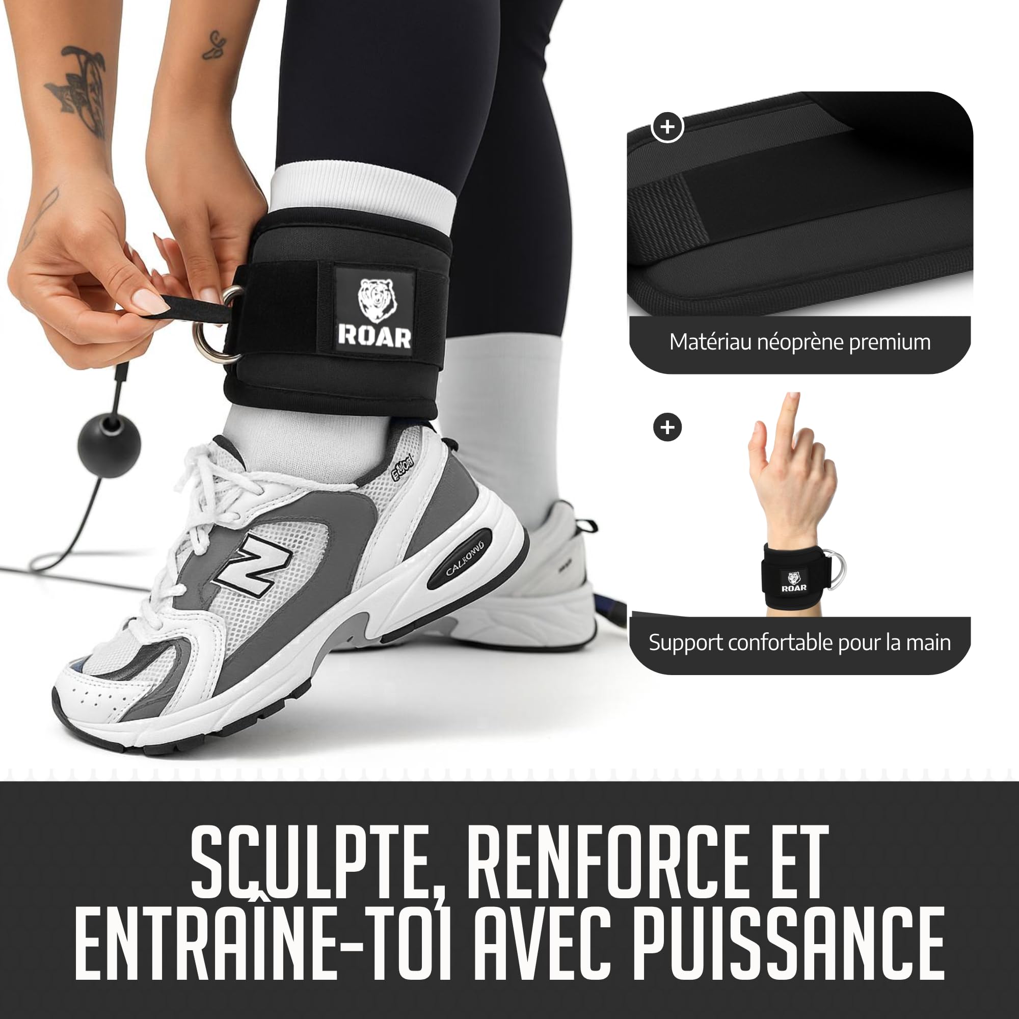 roar-sangles-cheville-poulie-noires-paire-n-opr-ne image 2