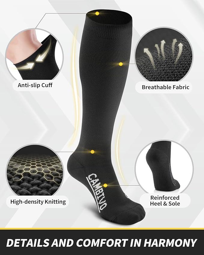 cambivo-compression-socks-chaussettes-contention-20-30-mmhg-3-paires-noir image 3