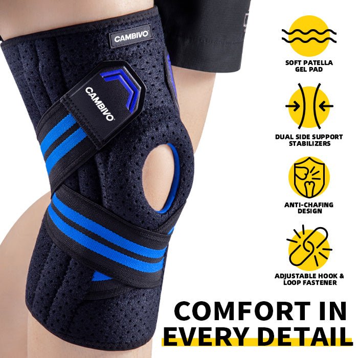 cambivo-knee-braces-genouill-re-r-glable-bleu-marine image 2