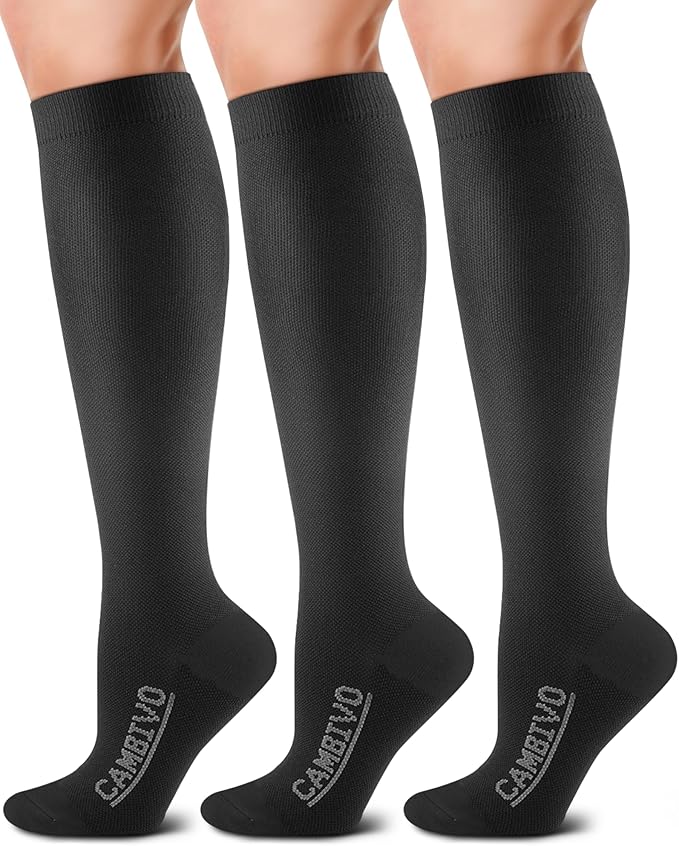 cambivo-compression-socks-chaussettes-contention-20-30-mmhg-3-paires-noir image 1