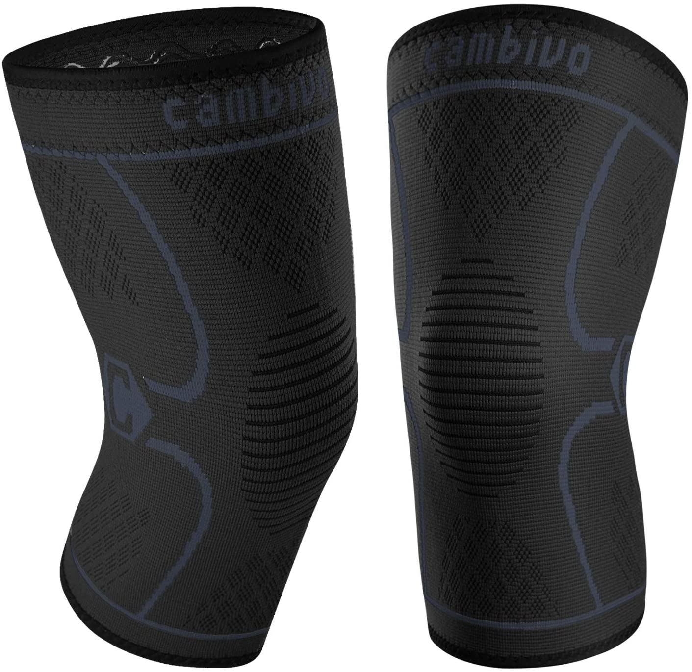 cambivo-knee-braces-manchon-genou-running-noir-lot-de-2-anti-glisse image 4