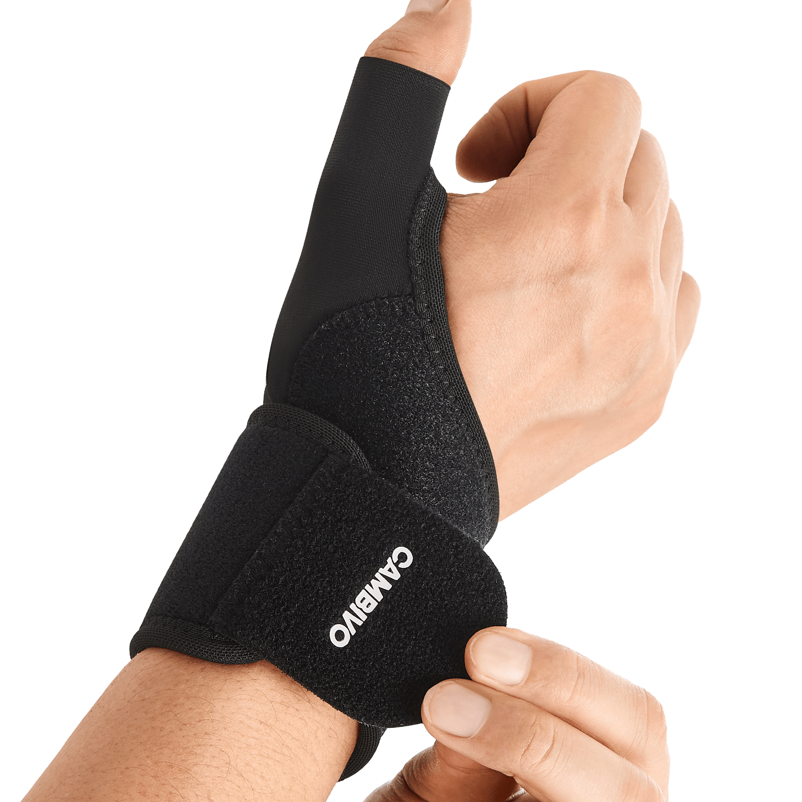 cambivo-wrist-brace-bande-poignet-compression-noir-paire-taille-unique image 1