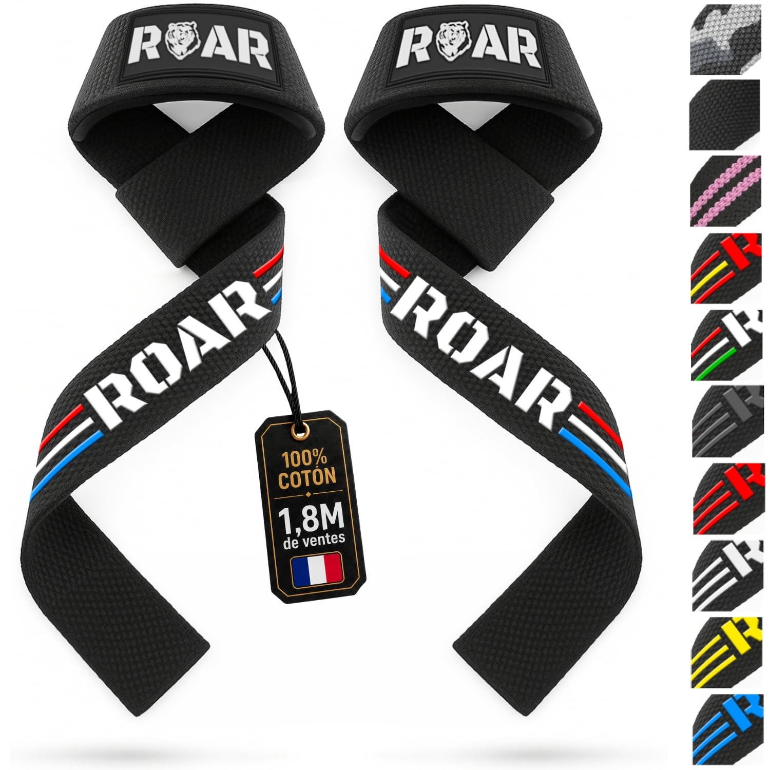 roar-sangles-levage-musculation-coton-la-france-poignet image 1