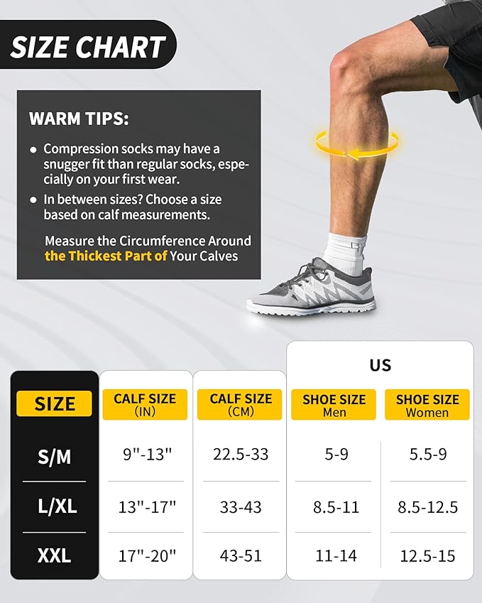 cambivo-compression-socks-chaussettes-contention-20-30-mmhg-3-paires-noir image 2