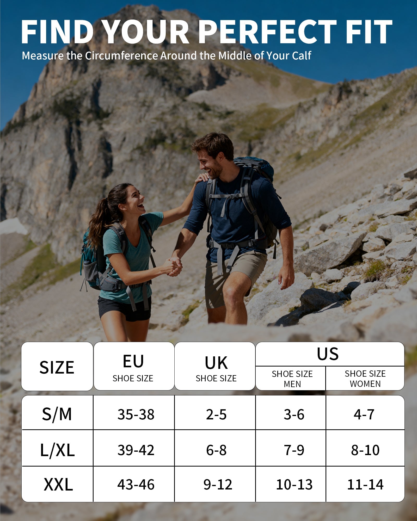 cambivo-hiking-socks-chaussettes-compression-2-paires-noires image 7