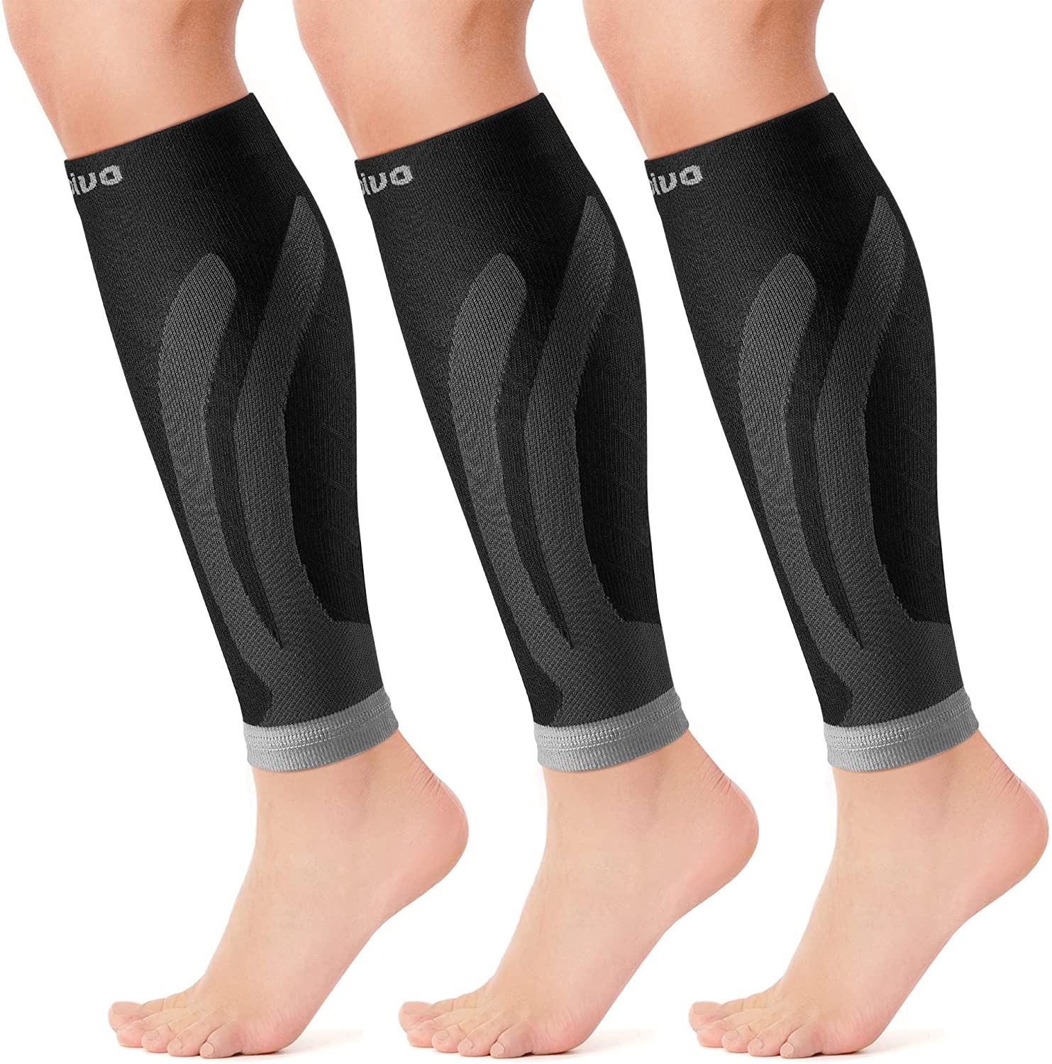 cambivo-manchon-mollet-compression-noir-3-paires-running image 2