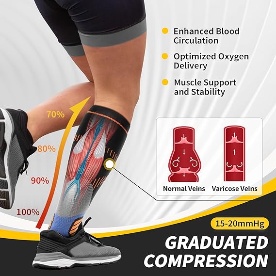 cambivo-compression-socks-chaussettes-contention-15-20-mmhg-2-paires-noir image 2