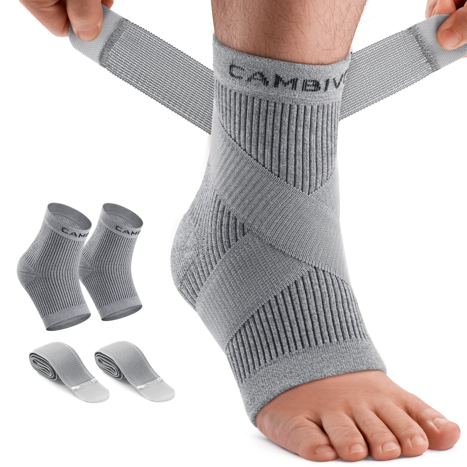 cambivo-ankle-support-chevilli-re-compression-15-20-mmhg-paire-noire image 2