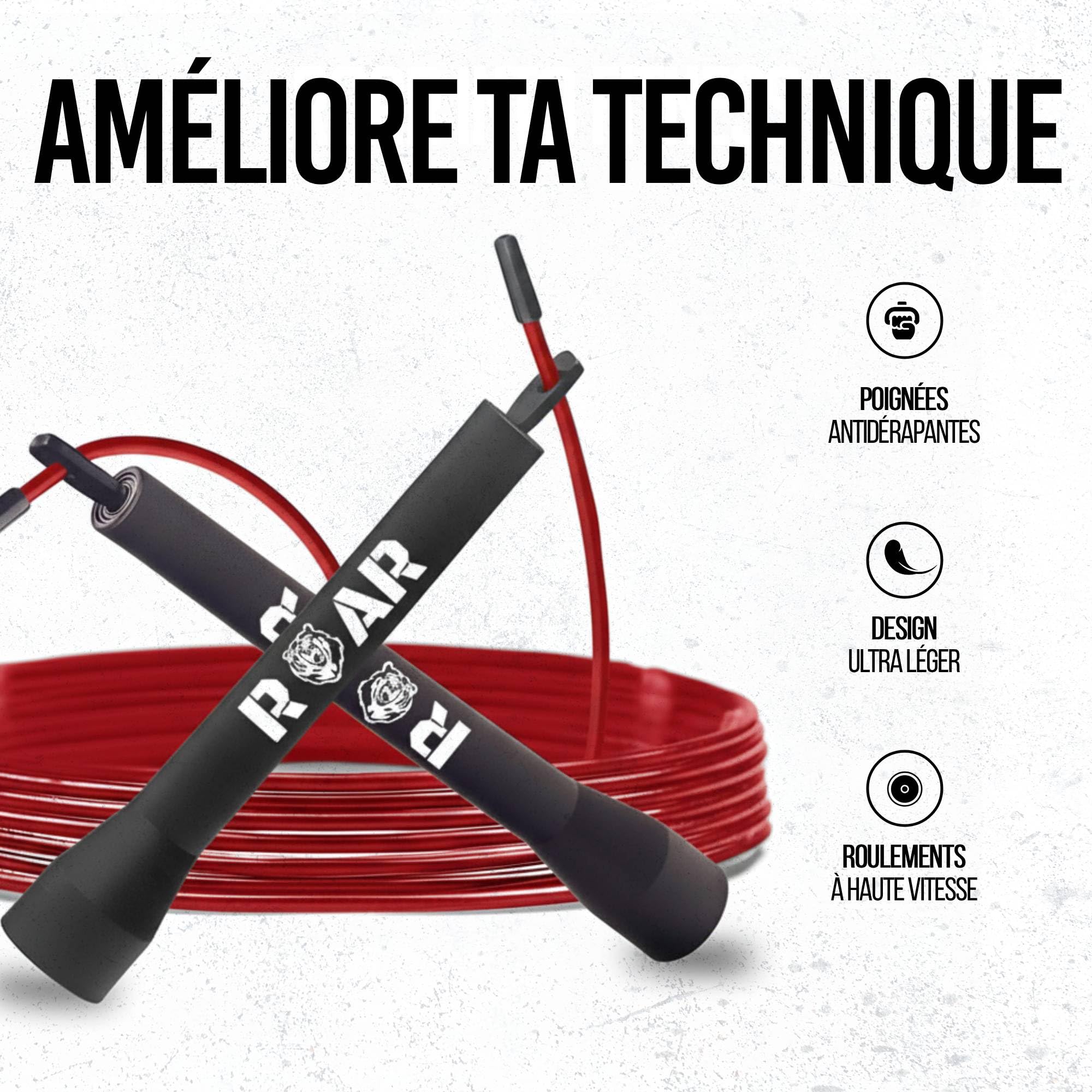 roar-corde-sauter-crossfit-speed-rope-noir-rouge-r-glable image 5