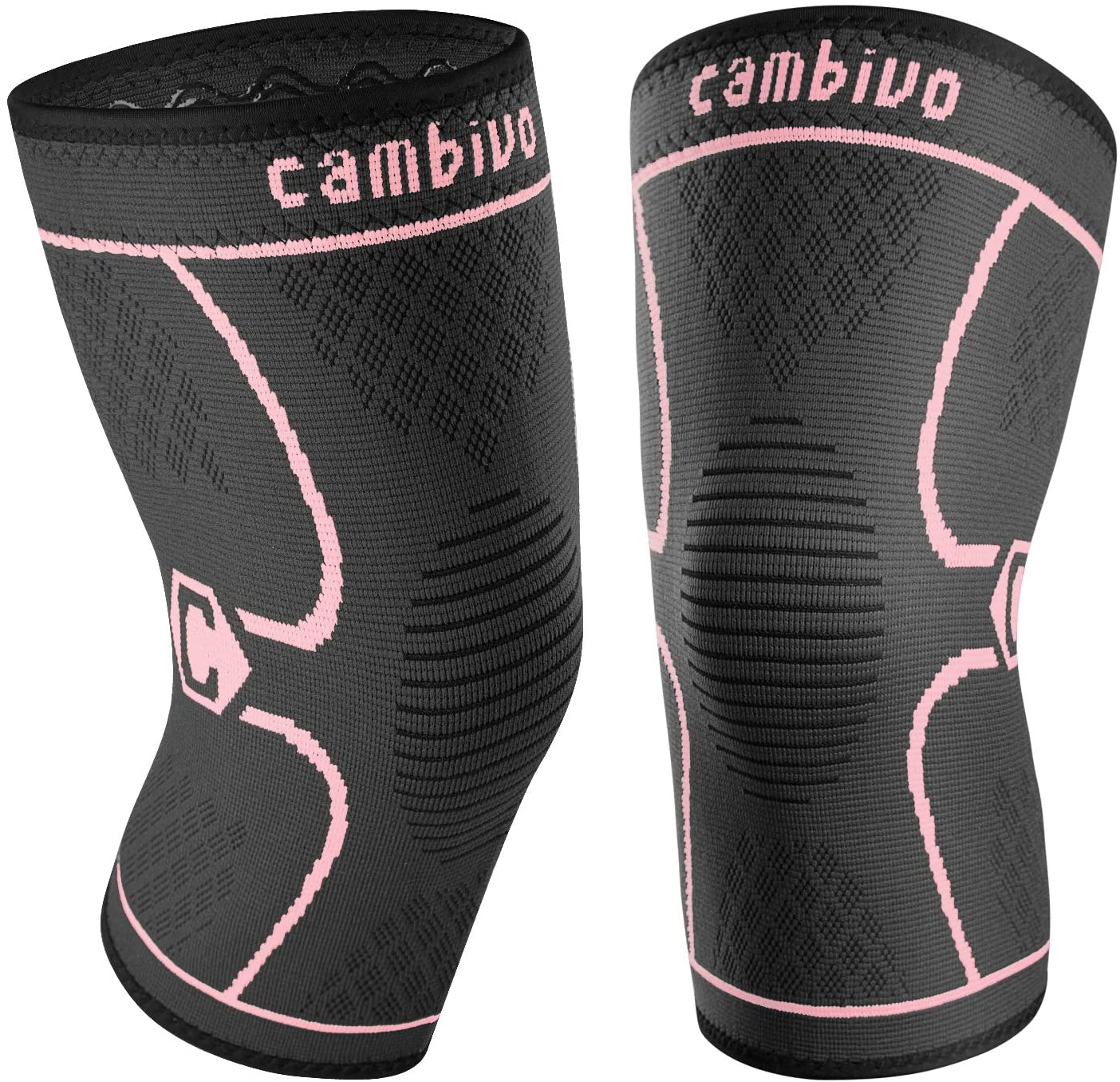cambivo-knee-braces-manchon-genou-running-noir-lot-de-2-anti-glisse image 6