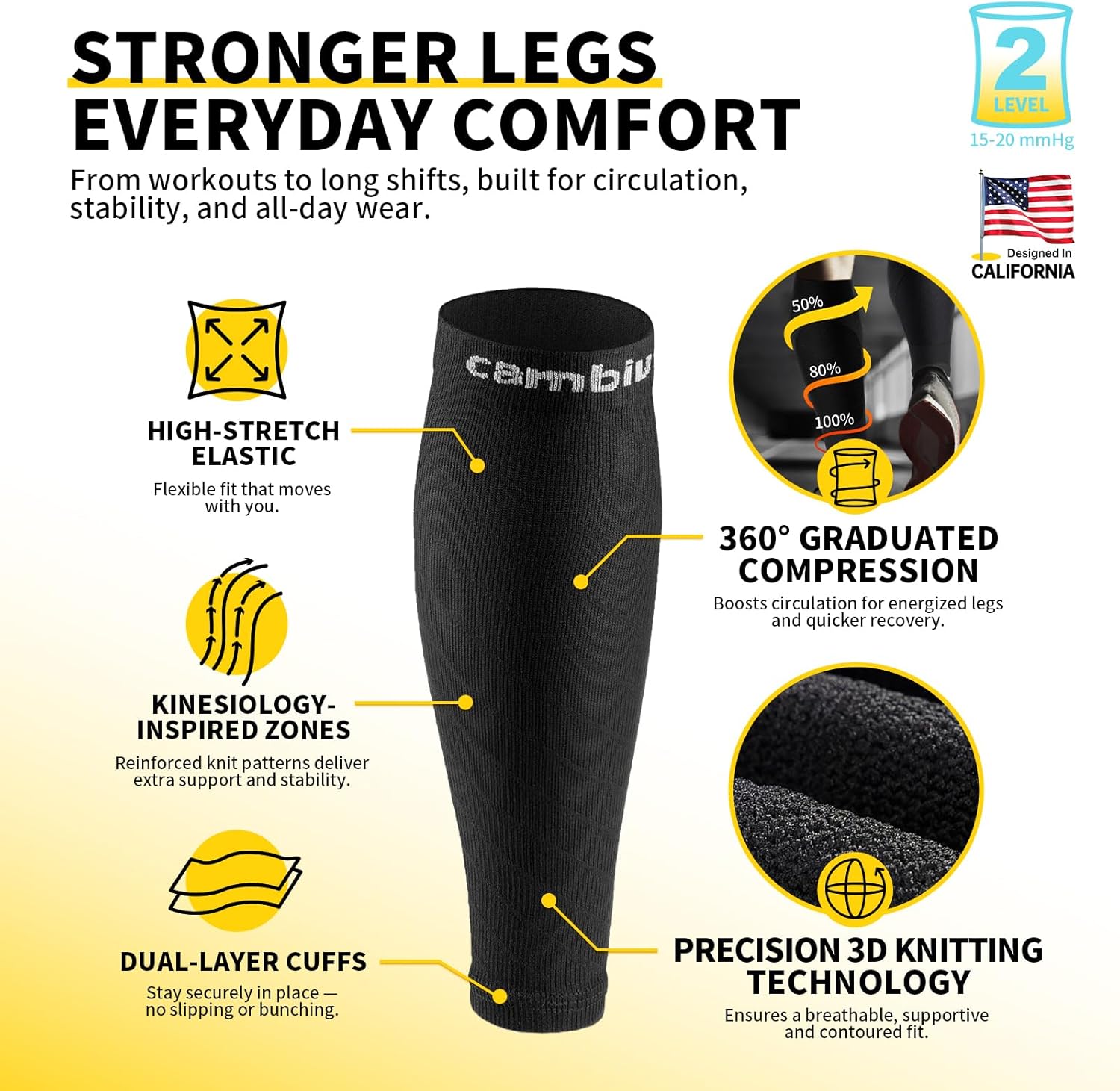 cambivo-calf-sleeves-manchon-mollet-compression-noir-paire image 3