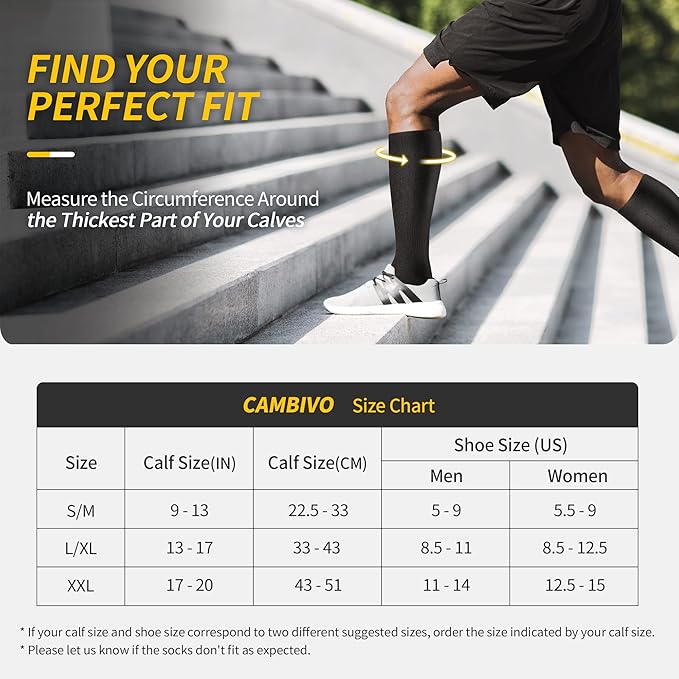 cambivo-compression-socks-chaussettes-de-contention-noires-3-paires-20-30-mmhg image 7