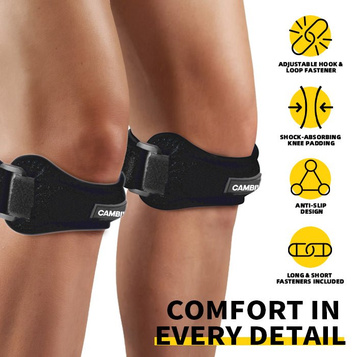 cambivo-knee-pads-strap-genou-rotulien-lot-2-noir-taille-unique image 2