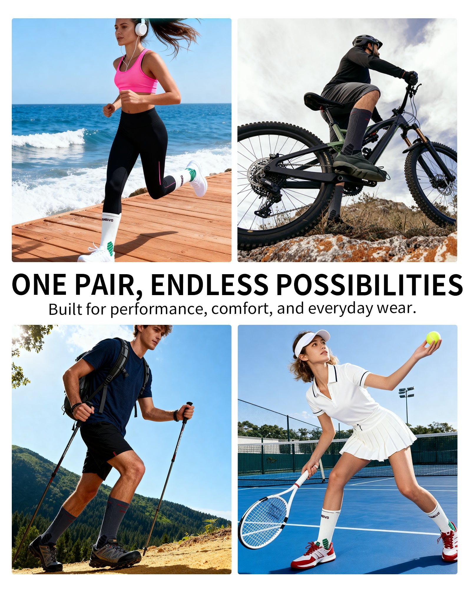 cambivo-hiking-socks-chaussettes-compression-2-paires-noires image 6