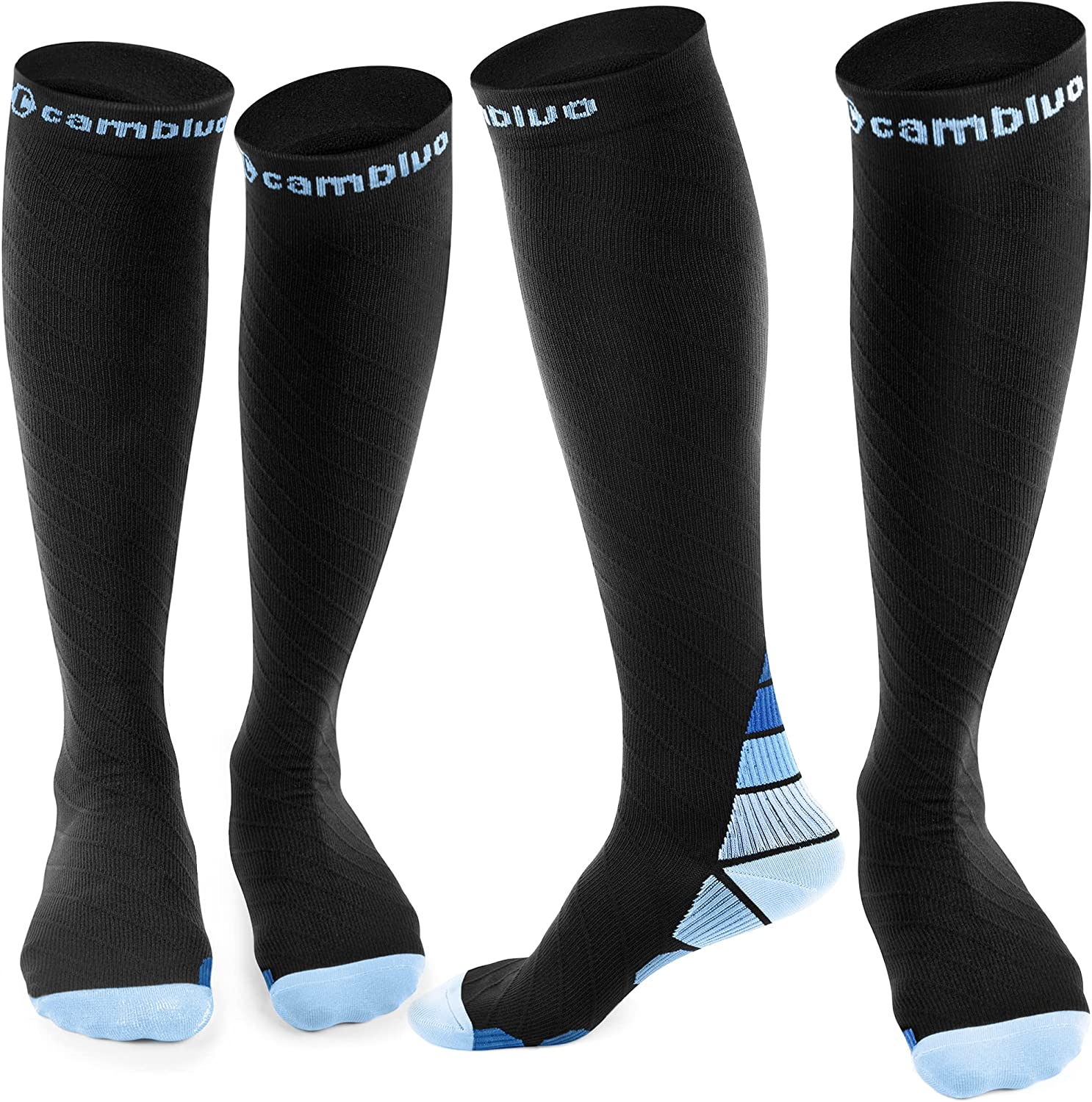 cambivo-compression-socks-chaussettes-contention-20-30-mmhg-2-paires-noir image 8