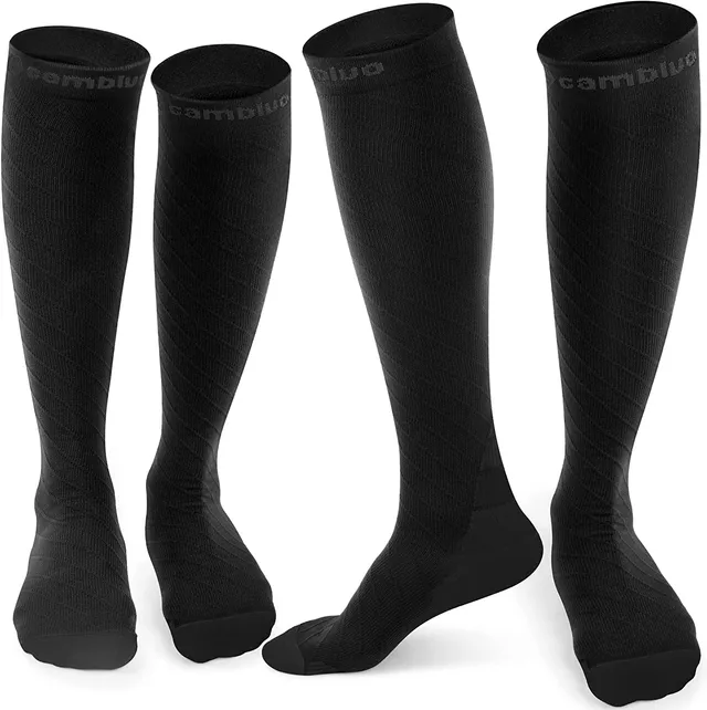 cambivo-compression-socks-chaussettes-contention-20-30-mmhg-2-paires-noir image 1