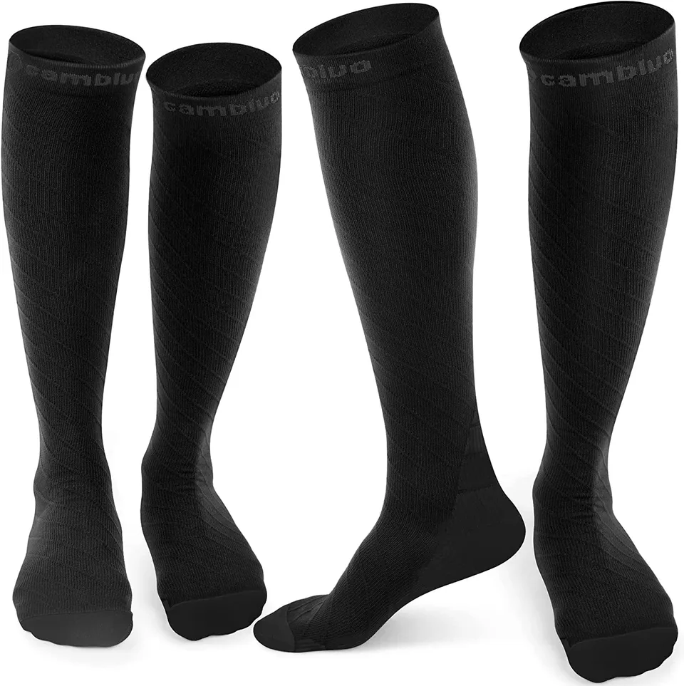 cambivo-compression-socks-chaussettes-contention-20-30-mmhg-2-paires-noir image 1
