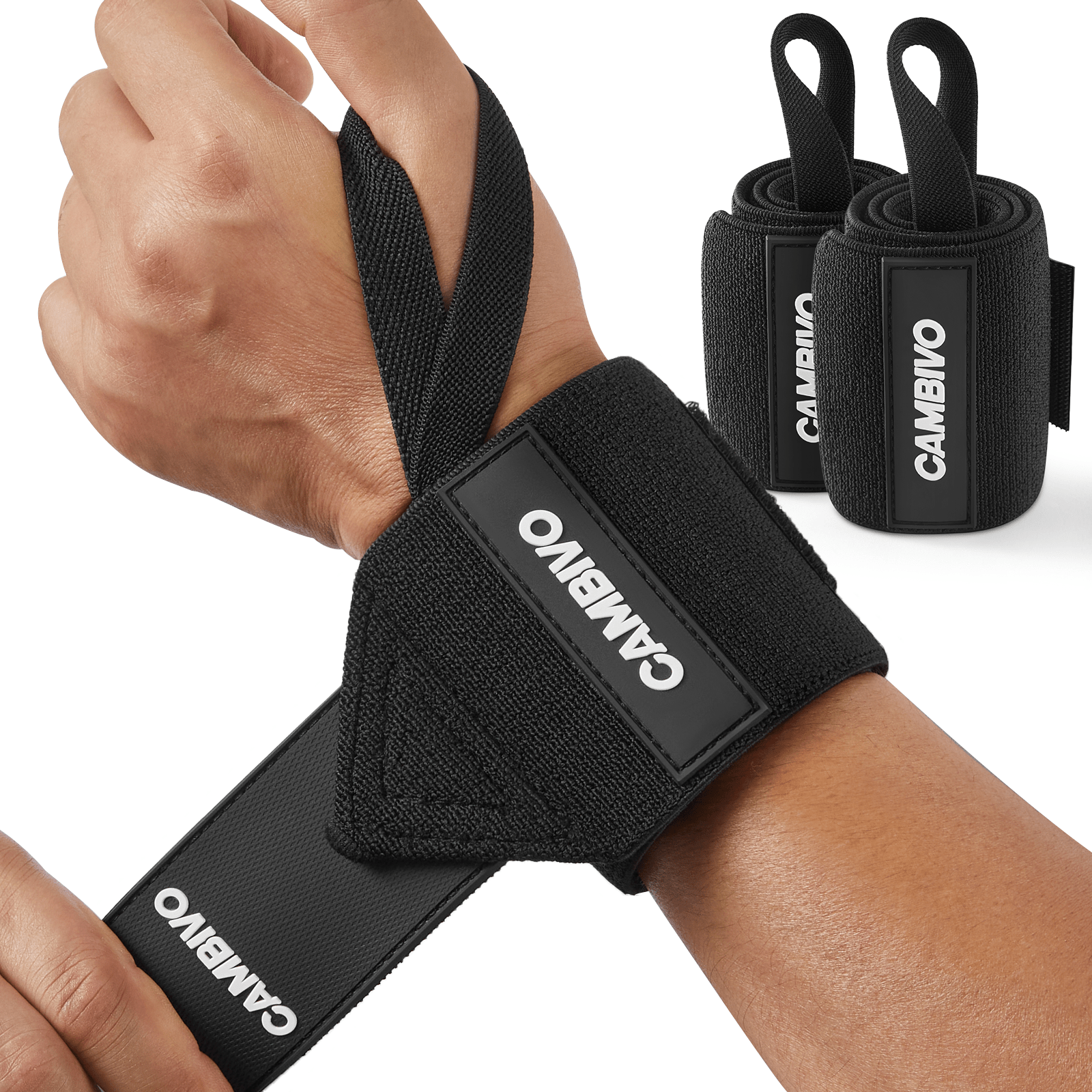 cambivo-wrist-wraps-prot-ge-poignet-musculation-noir-paire image 2