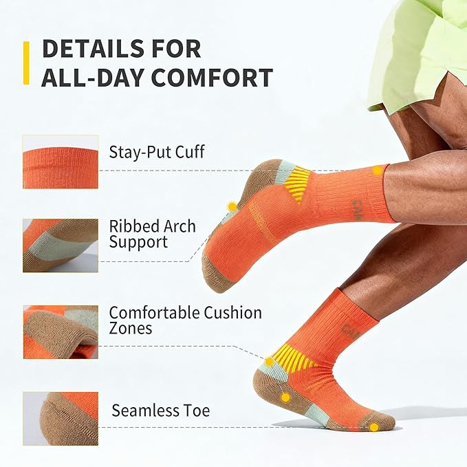 cambivo-hiking-socks-chaussettes-laine-randonn-e-2-paires-rouge image 3