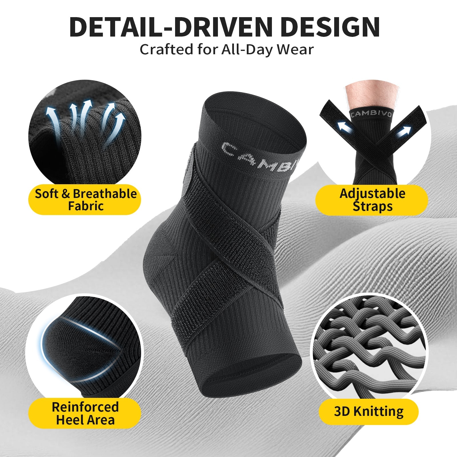 cambivo-ankle-support-chevilli-re-compression-15-20-mmhg-paire-noire image 3