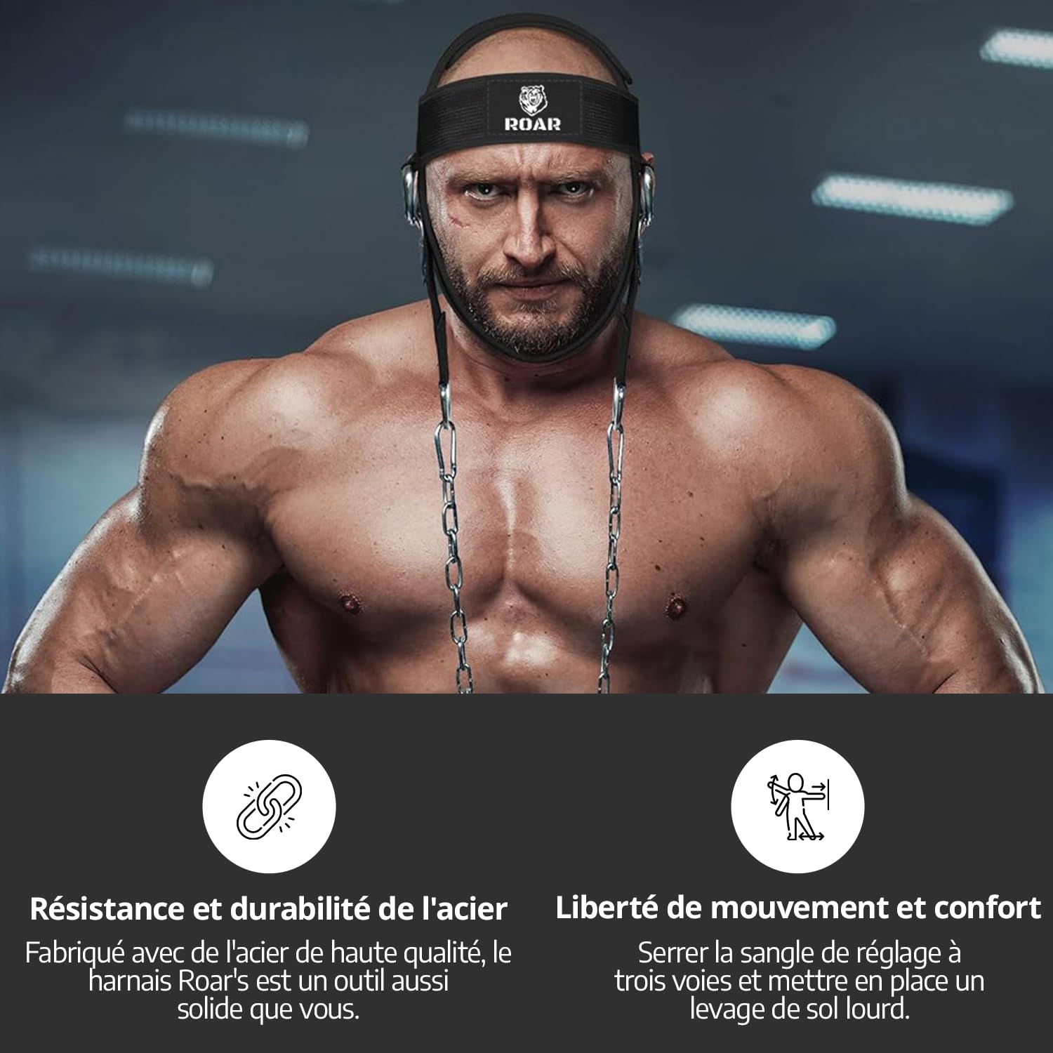 roar-harnais-cou-musculation-taille-m-sangle-paisse image 7