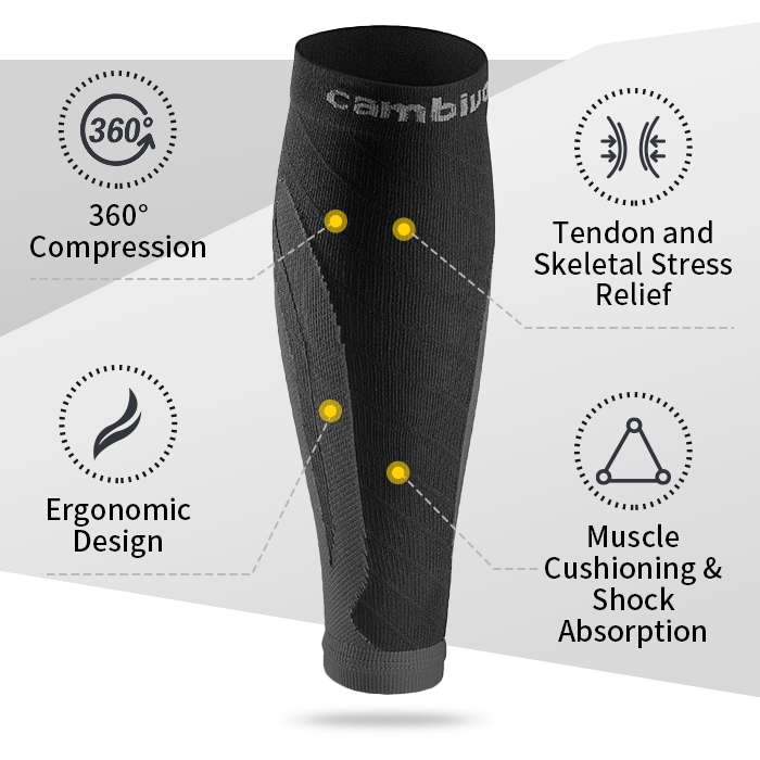 cambivo-calf-sleeves-manchons-mollets-compression-3-paires-noir image 2