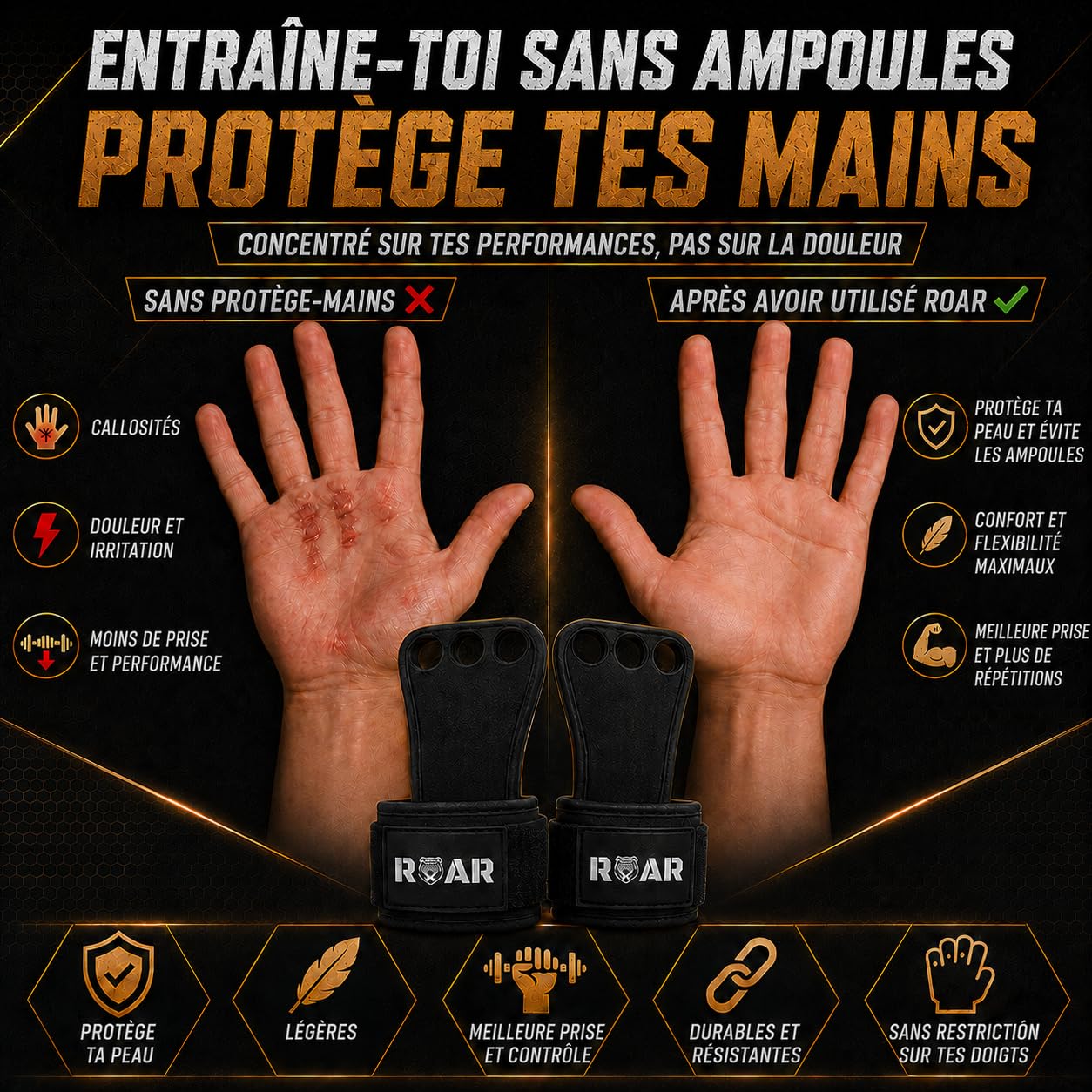 roar-maniques-crossfit-grips-taille-l-paume-cuir-vegan image 2