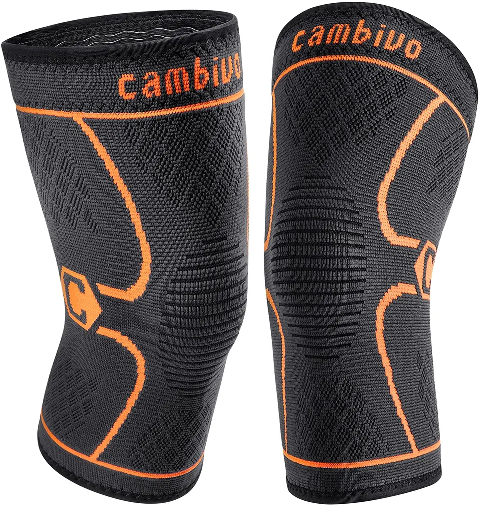 cambivo-knee-braces-manchon-genou-running-noir-lot-de-2-anti-glisse image 1