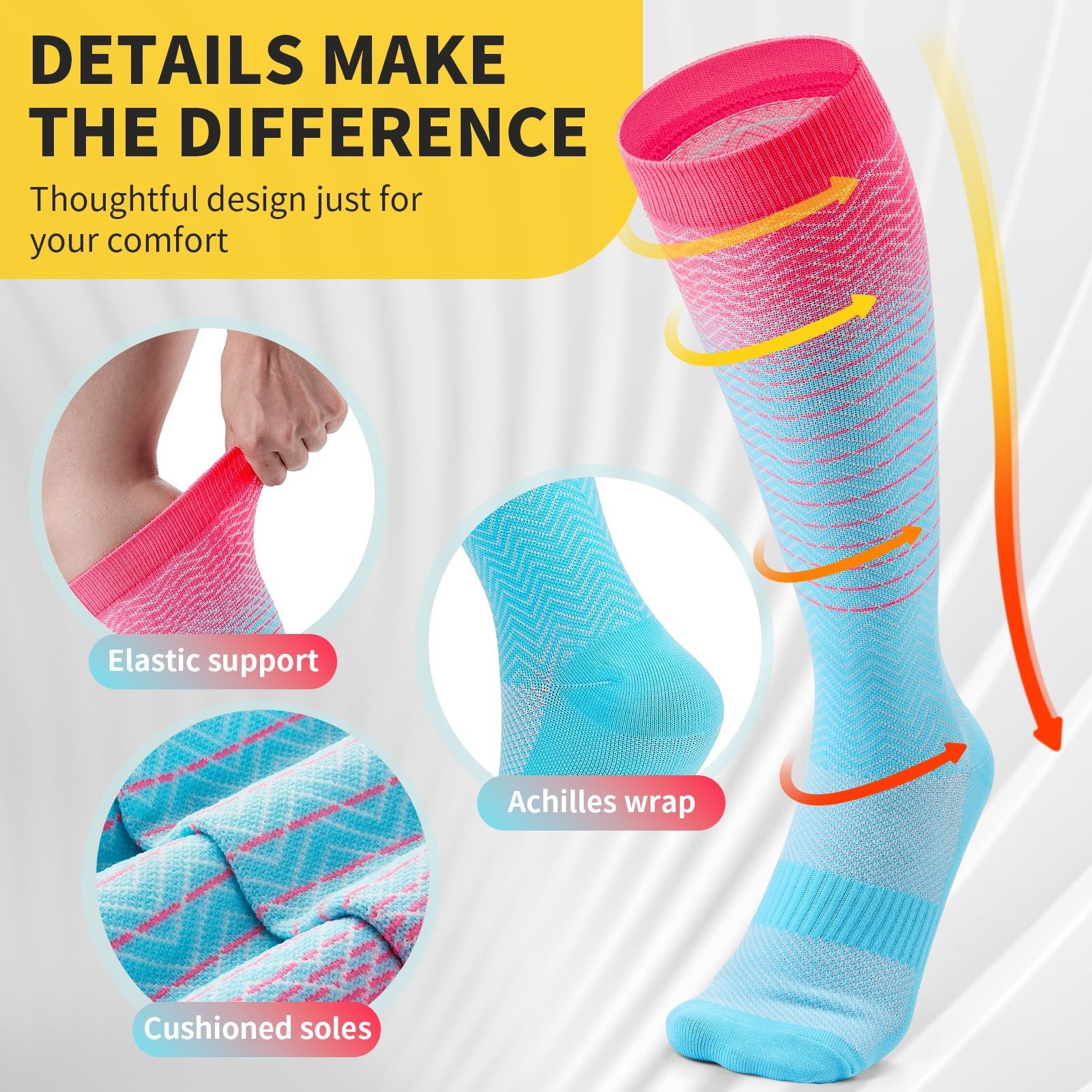 cambivo-chaussettes-compression-multicolores-s-m-lot-3-paires image 3