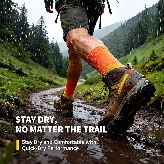 cambivo-hiking-socks-chaussettes-laine-randonn-e-2-paires-rouge image 2