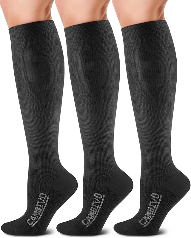 cambivo-compression-socks-chaussettes-contention-20-30-mmhg-3-paires-noir image 1