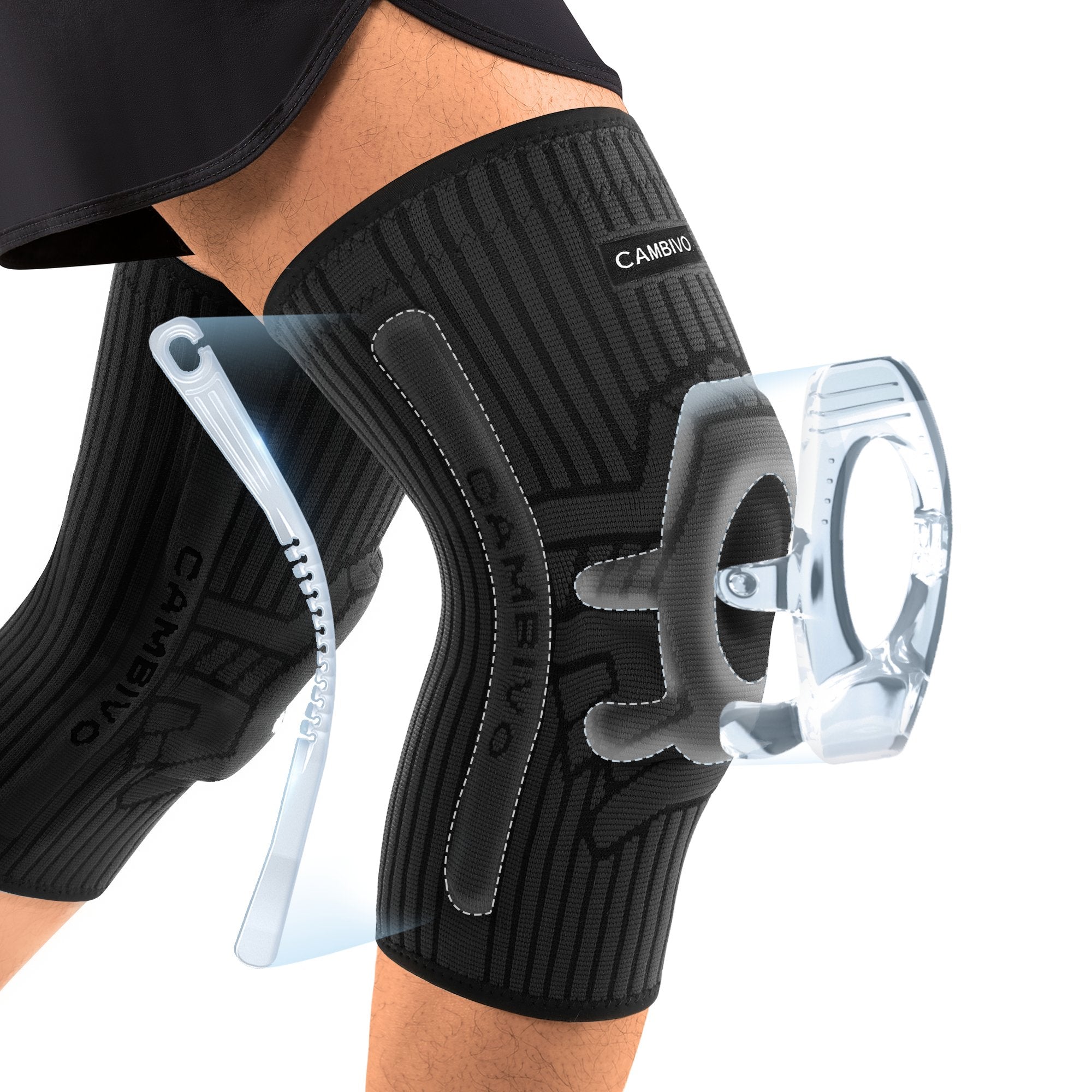 cambivo-3-0-pro-genouill-re-noire-taille-l-lot-2-gel-sport image 1
