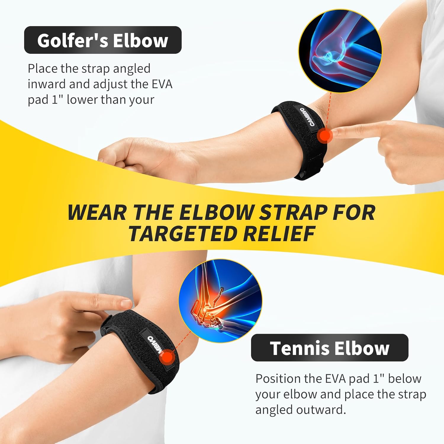 cambivo-elbow-braces-sangle-coude-tennis-noir-lot-2 image 2