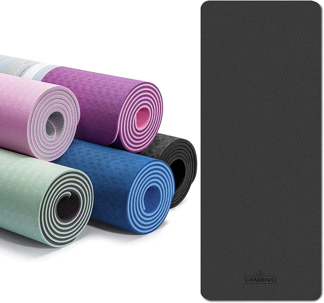 cambivo-yoga-mats-tapis-de-yoga-tpe-noir-8-mm-extra-pais image 1