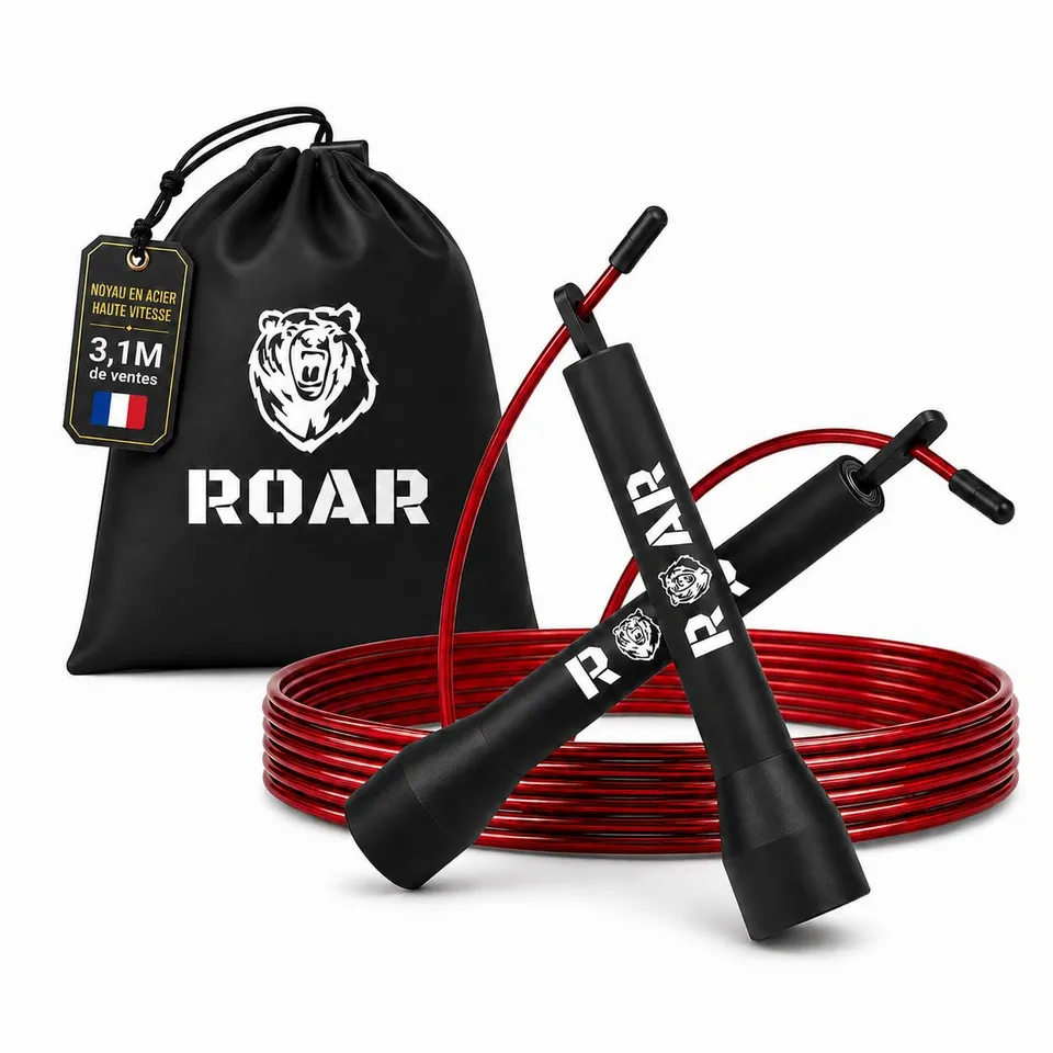 roar-corde-sauter-crossfit-speed-rope-noir-rouge-r-glable image 1